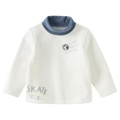 戴维贝拉男童长袖T恤宝宝冬装新款高领打底衫儿童加绒内搭上衣厚