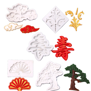 祝寿巧克力硅胶模具摆件寿星寿婆蛋糕装饰插件字牌中国风福字寿字