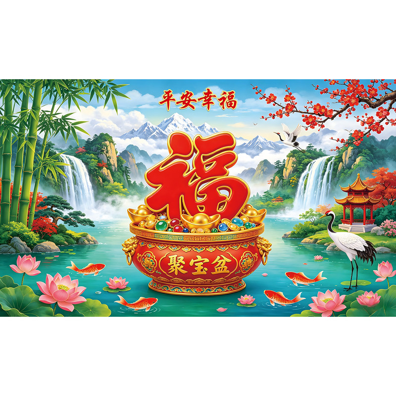 福字自粘壁画客厅电视背景墙贴