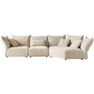 【品牌秒杀】全友家居极简弧形沙发实木框架模块异形布艺花瓣沙发