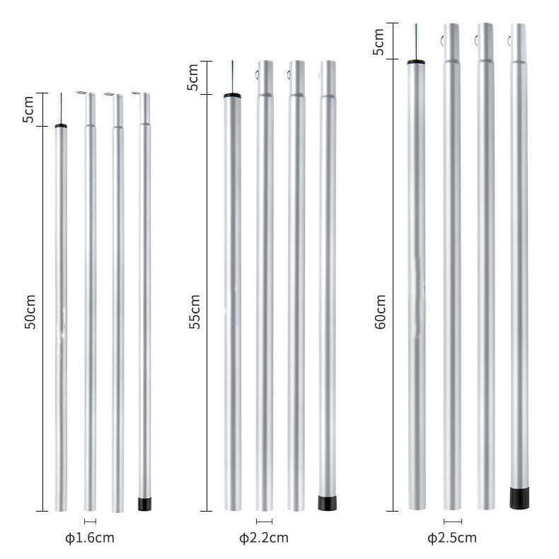 加粗加厚户外天幕帐篷保护铁支撑杆2米2.2米2.4米加高帐篷支架杆