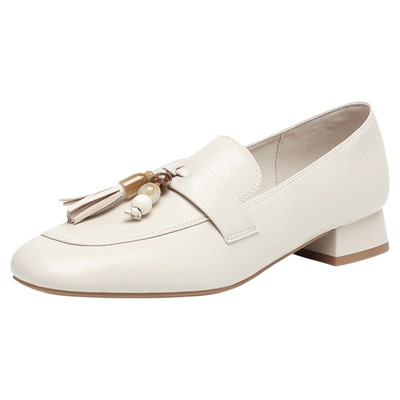 达芙妮粗跟乐福鞋女英伦风小皮鞋