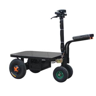 倒骑驴折叠电动平板车搬运车仓库拉货周转车工地装修电瓶车多功能