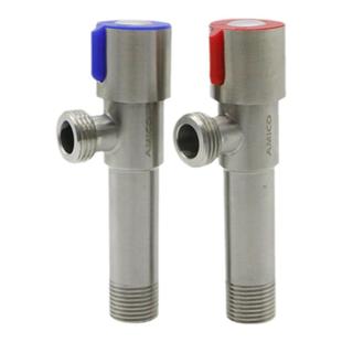 正品埃美柯加长入墙6cm不锈钢超长冷热水4分通用家用三角阀JF287