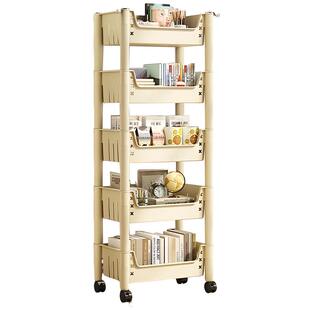 书架置物架落地小推车简易多层儿童收纳书桌桌面书房阅读移动书柜