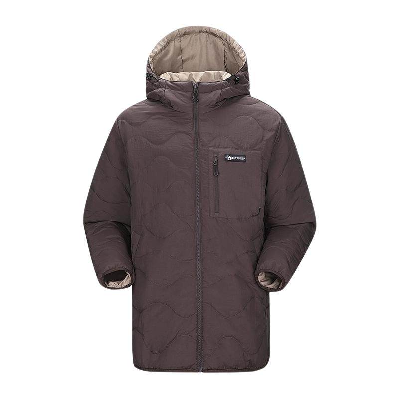 【石墨烯】骆驼男装冬季男款加厚棉袄外套中长款宽松连帽保暖棉服