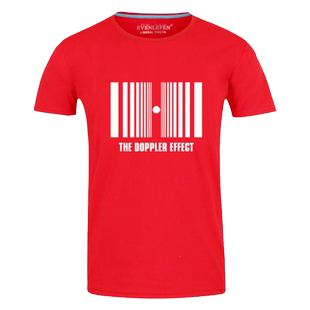 谢尔顿物理Doppler多普勒效应短袖T恤衫男女全棉半截袖体恤上衣服