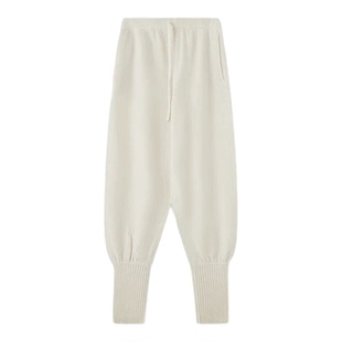 爆款高克重~ 纯羊毛束脚堆堆袜套休闲裤女松紧腰加厚款萝卜运动裤