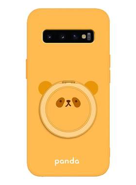 圆脸熊猫适用三星S10手机壳galaxys10+新款S10E硅胶10十samsungs支架支点壳套plus防摔10加SM4G5G105G软外壳