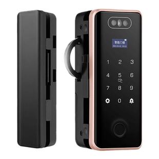 玻璃门密码锁3D人脸识别指纹锁办公室远程开锁单双开门考勤遥控锁