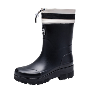 内增高女款雨鞋露营防水加绒雨靴中筒厨房胶鞋防滑水鞋户外鞋水靴