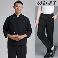 LF льняные буквы длинно -сипны Black+(Shangku) упругие брюки Черные брюки черные