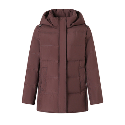 鸭鸭中长款羽绒服大码时尚外套