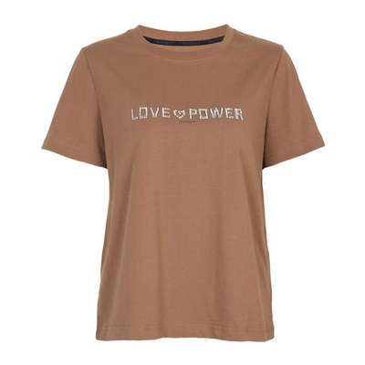 婉甸2025夏季新品松露色短袖T恤圆领螺纹短袖1242T19YT3