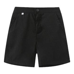 儿童黑色短裤男童半松紧西裤小中大童学生校裤表演出服背带裤夏薄