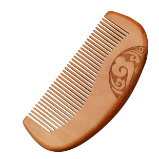 天然桃木梳子正品实木家用檀木经络男女士专用脱防细宽齿按摩精致