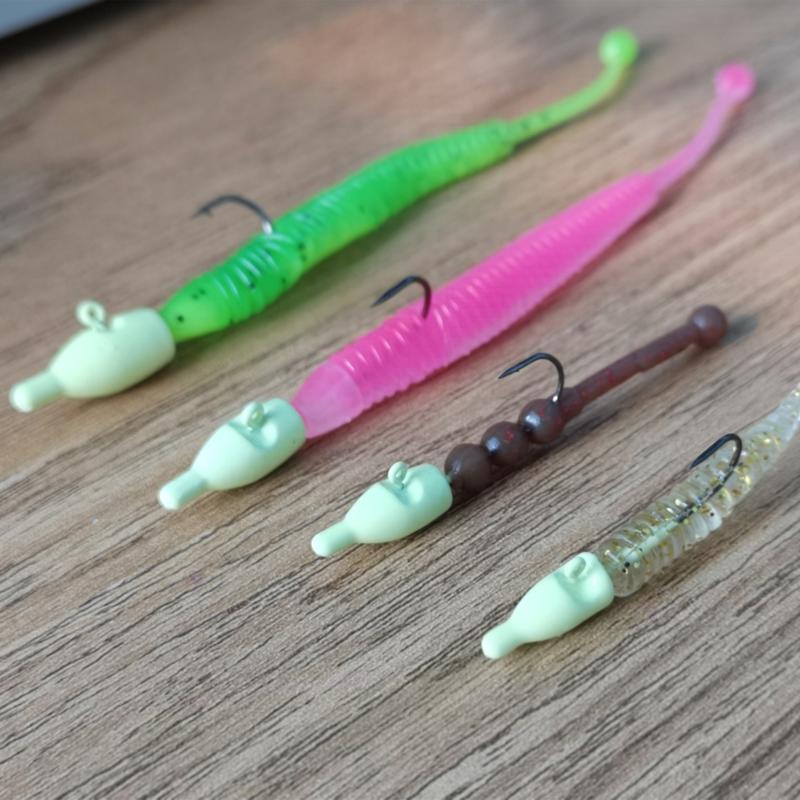 厂批夜光根钓铅钩细条软虫现货1.4g1.8g2.6g3.5g路饵头软钩钩亚