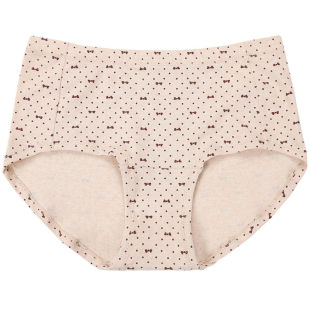 顶呱呱舒适碎花彩棉内裤女中高腰纯棉春夏季中年三角底裤头顶瓜瓜