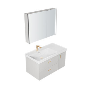 九牧官方旗舰店现代轻奢风卫生间浴室陶瓷一体盆洗手盆浴室柜组合