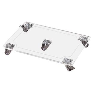 透明亚克力家具移动底座带轮滚轮万向轮圆形托盘方形家具花盆底盘