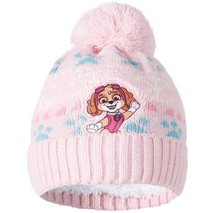 汪汪队儿童帽子女童毛线帽冬季粉色可爱保暖加绒帽男童加厚针织帽