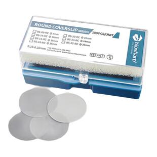 BIOSHARP LIFE SCIENCES 白鲨 BS-09/14/15/18/20/24/25-RC 细胞爬片直径9mm用于6/12/24/48孔板无菌100片/盒
