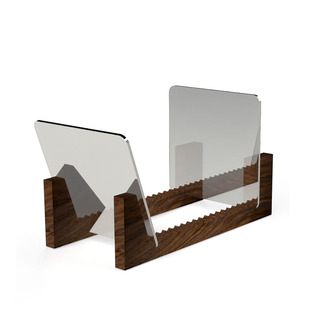 黑胶LP唱盘便携式透明亚克力可折叠展示架 木质架50张黑胶唱片