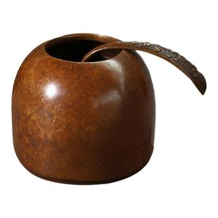 赋比兴 国家非遗 小缸水盂水丞含水勺 传统失蜡法仿古铜器 高端如意青铜水盂 书法创意小摆件实心铜 文房四宝