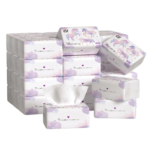 植护独角兽大包抽纸整箱卫生纸巾餐巾纸家用实惠装面巾纸婴儿纸抽