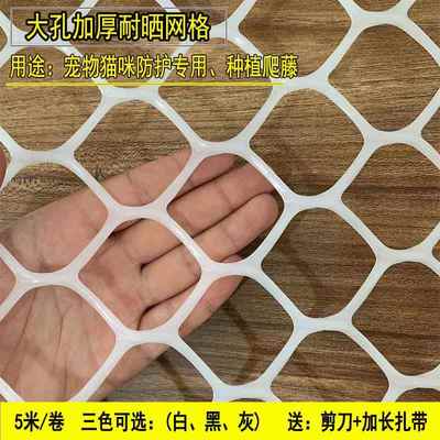 防猫窗网阳台猫咪防护围栏网大孔塑料网爬藤网宠物防坠落封窗网格