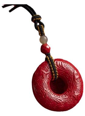 朱砂平安扣吊坠男女士高档精致