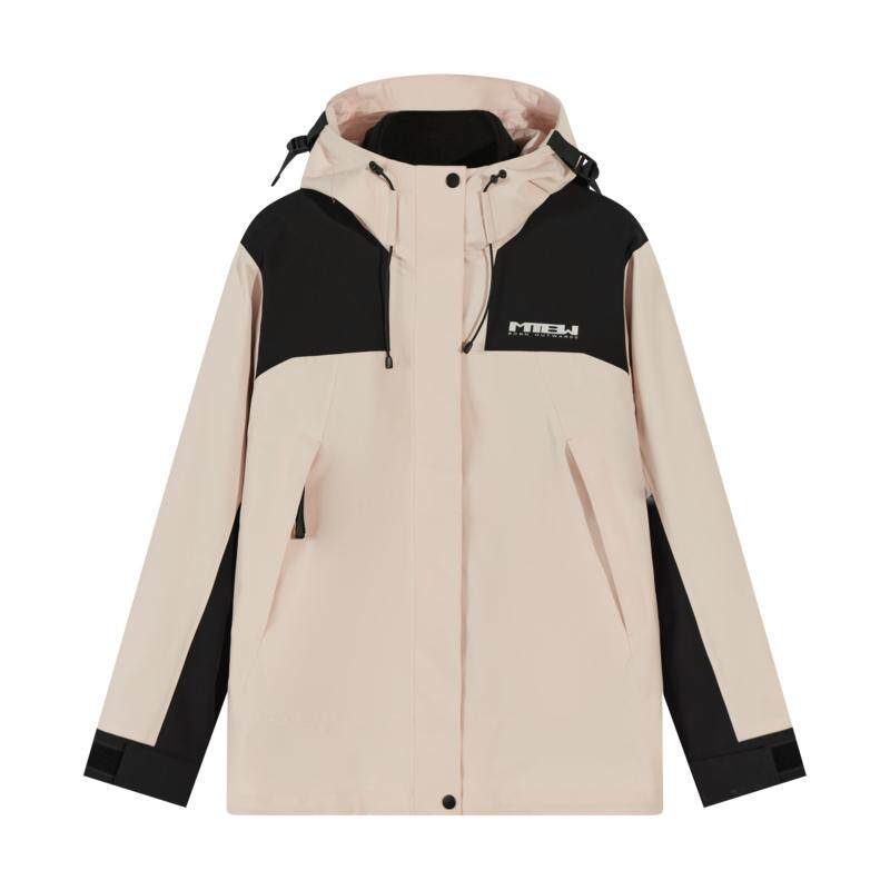美特斯邦威夹克秋季新款舒适三合一摇粒内胆夹克户外登山服上衣女