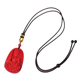 红朱砂本命佛吊坠男女项链本命年文殊虚空藏菩萨蛇年护身生肖挂件