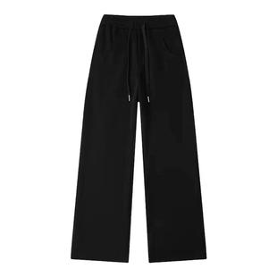 黑色秋冬弯刀裤大码胖mm梨型身材今年流行梧桐裤阔腿香蕉运动卫裤