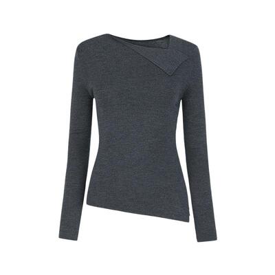 sdeer不规则领打底修身针织衫