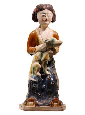博艺萱洛阳唐三彩仕女胖妞摆件