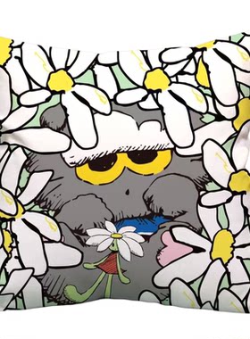 权志龙zoa猫咪雏菊周边可爱车载枕头卡通抱枕沙发靠枕枕套