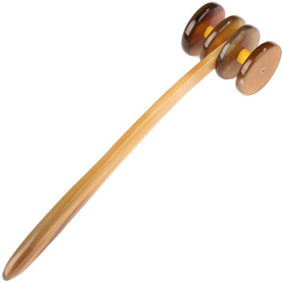 天然牛角手动滚轮按摩器面部腿部全身通用美容四轮按摩车缓解疲劳