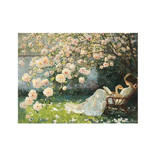 diy数字油画花卉风景手工填色画蔷薇花治愈系油画客厅卧室装饰画