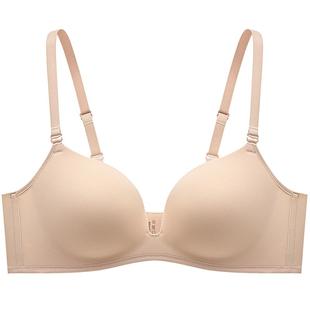 曼妮芬聚拢文胸女无钢圈上托内衣胸罩美背光面性感无痕红色本命年