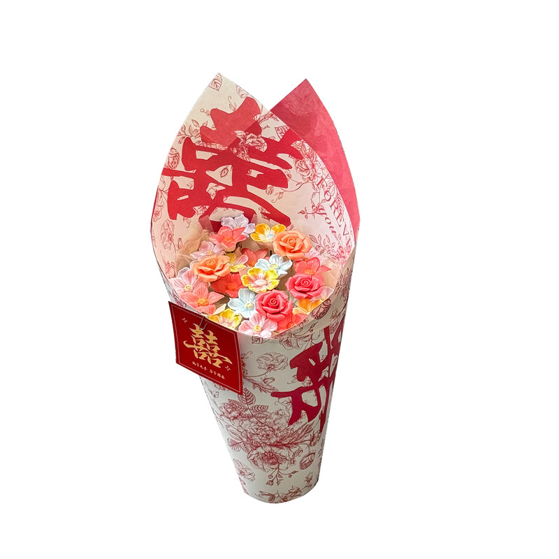 景德镇手工陶瓷玫瑰花束结婚礼物
