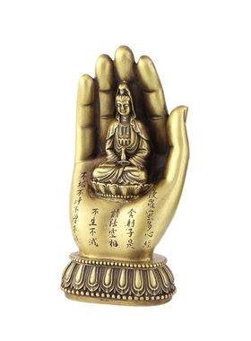 纯铜佛手摆件如来神掌观世音菩萨