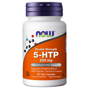 Now五羟色氨酸5-htp胶囊200mg甘氨酸维生素B6牛磺酸补剂睡眠情绪