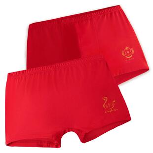英博伦马年儿童本命年内裤男童女童大红四角裤莫代尔中大童平角裤