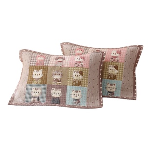 全棉纱布枕巾成人柔软家用绑带防脱落卡通不掉毛情侣纯棉枕头盖巾