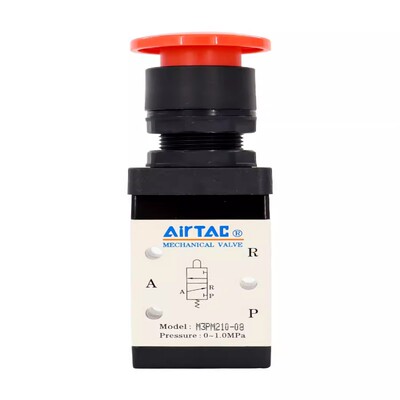 AirTAC原装亚德客蘑菇头按钮手动阀 M3PM110/M3PM210-06/08-R/B/G