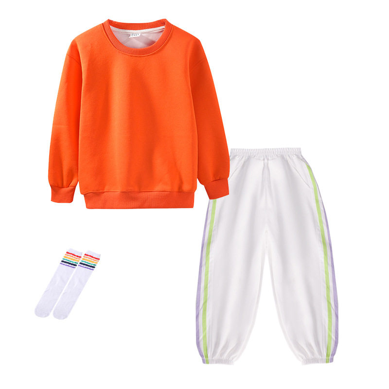 儿童啦啦队糖果色卫衣幼儿园演出服小学生运动会班服开幕式表演服