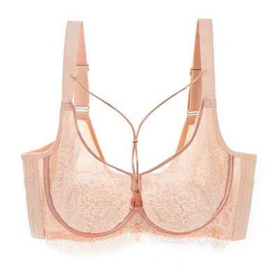 奴芝超薄显小水晶杯软钢圈内衣女