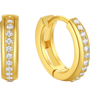 潮宏基追光S925银耳钉银耳环耳饰耳扣个性时尚女妇女节J