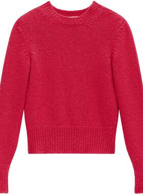 ISABEL MARANT ERWANY纯色圆领短款羊毛混纺针织衫女